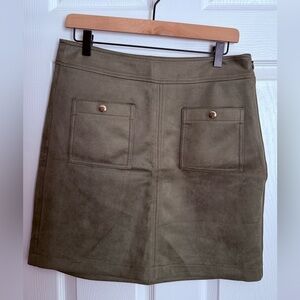 LOFT Olive Pencil Skirt with Pockets